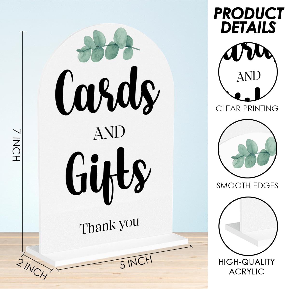 Cards and Gifts Sign for Wedding, Wedding Engagement Bridal Shower Baby Shower Decor for Reception Reception Party, Weddings Table White Acrylic Sign
