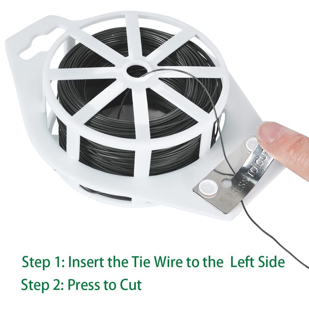 Tenn Well 22 Gauge Floral Wire, 328 Feet Soft Christmas Wreath Wire with Built-in Cutter for Flower Arrangements, Christmas Ornaments, Wreath Making, Garlands and Crafts (Black)