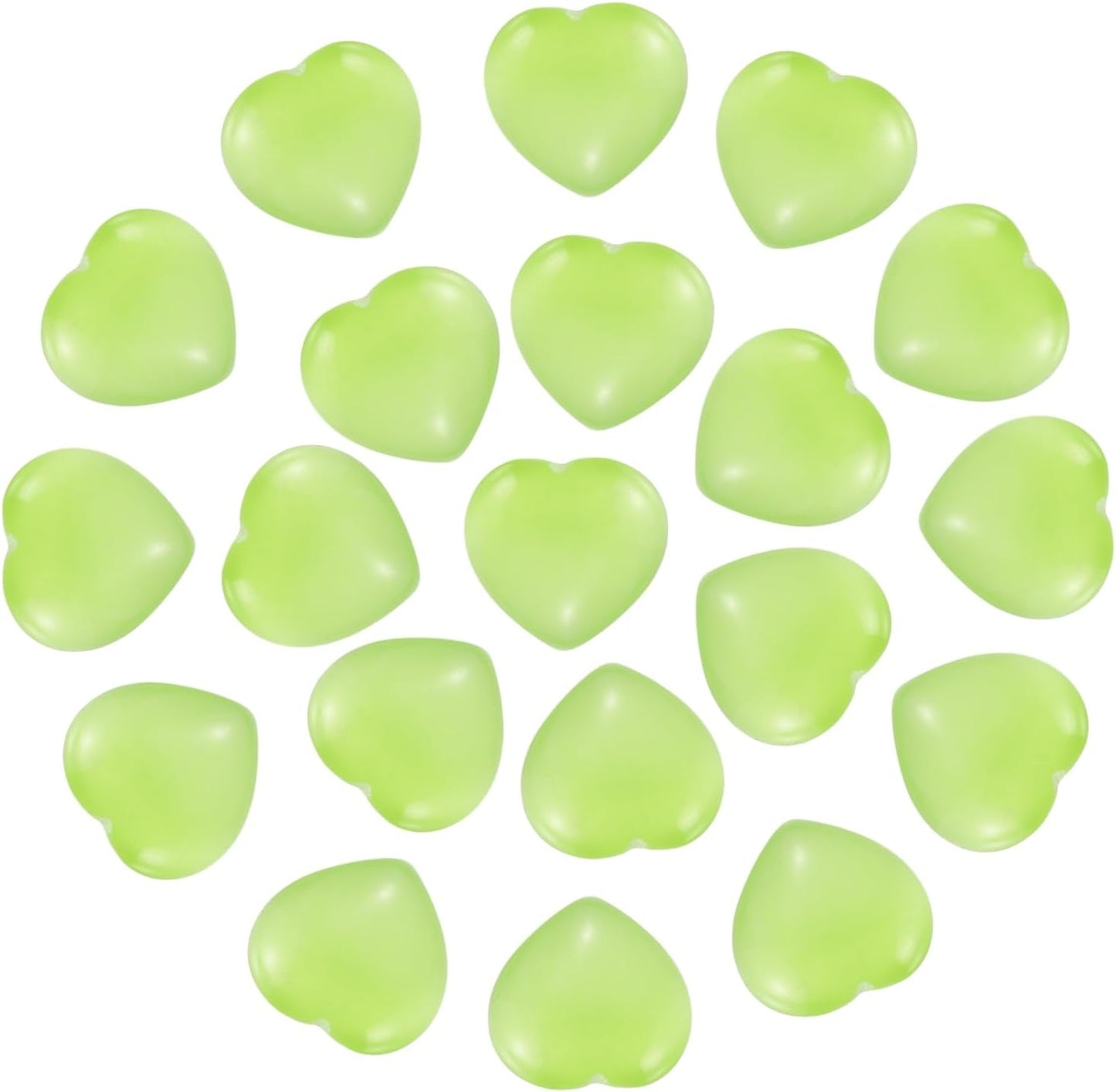PATIKIL 20 Pcs Natural Heart Shaped Crystal Stone, 0.6 Inch Mini Polished Love Gemstone Crystal, Pocket Rock Engraved Worry Stones for Women Gifts Meditation, Light Green