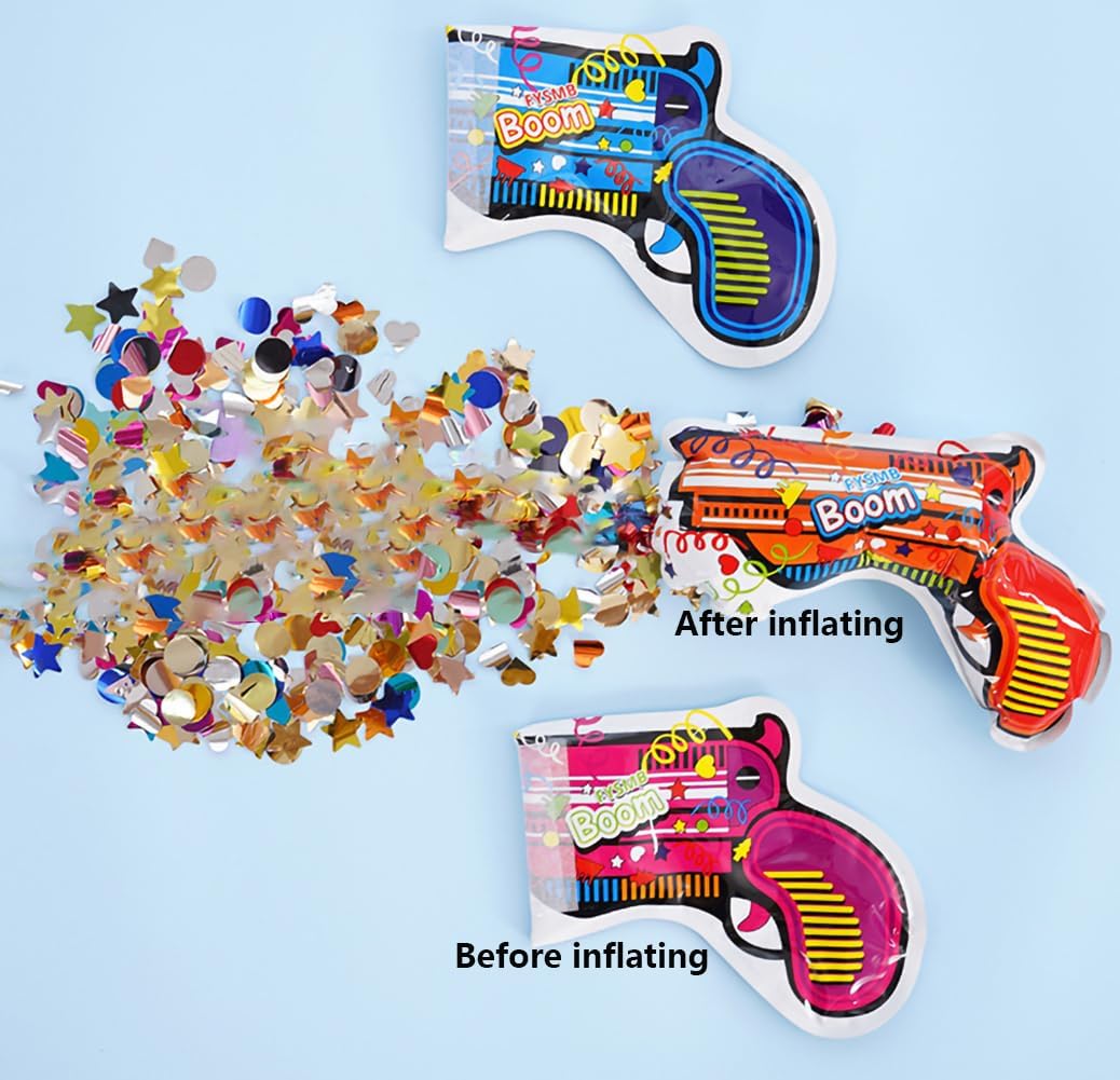 Confetti Cannon,Self-Inflating Confetti Poppers,Wedding and Birthday Party Poppers 20PCS