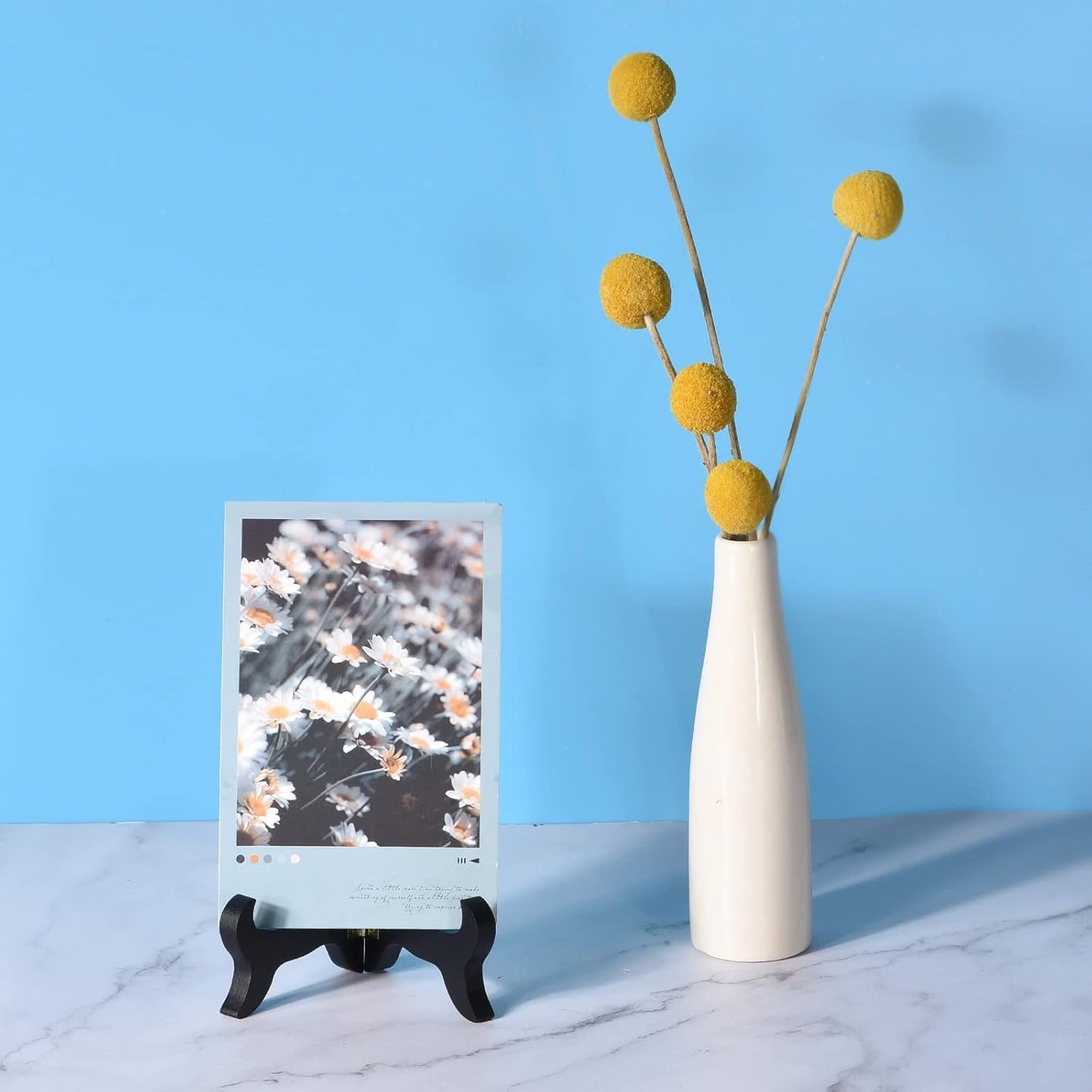 uxcell 9" Easel Plate Holder, Wooden Folding Display Stand Black for Decorative Picture Frame