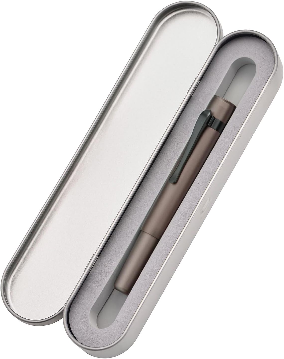 Hongdian M2 Black Forest Mini Fountain Pen, Long Blade Nib & Sleek Shape Aluminium Short Pocket Travel Pen (Caramel Brown)