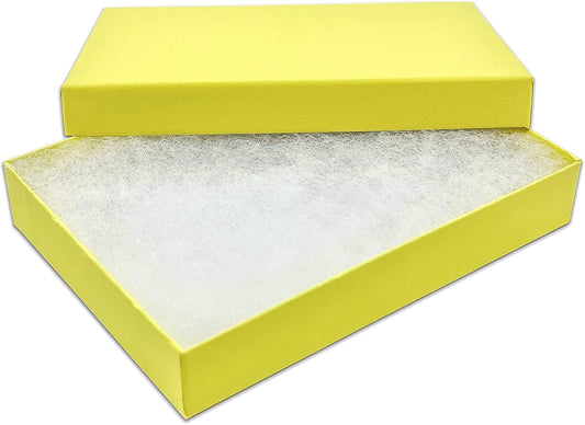 TheDisplayGuys - 25-Pack #53 Kraft Paper Cardboard Gift Boxes/Jewelry Cases w. Cotton Padding & Lid - Mustard Yellow - (5.4" x 3.9" x 1.0")