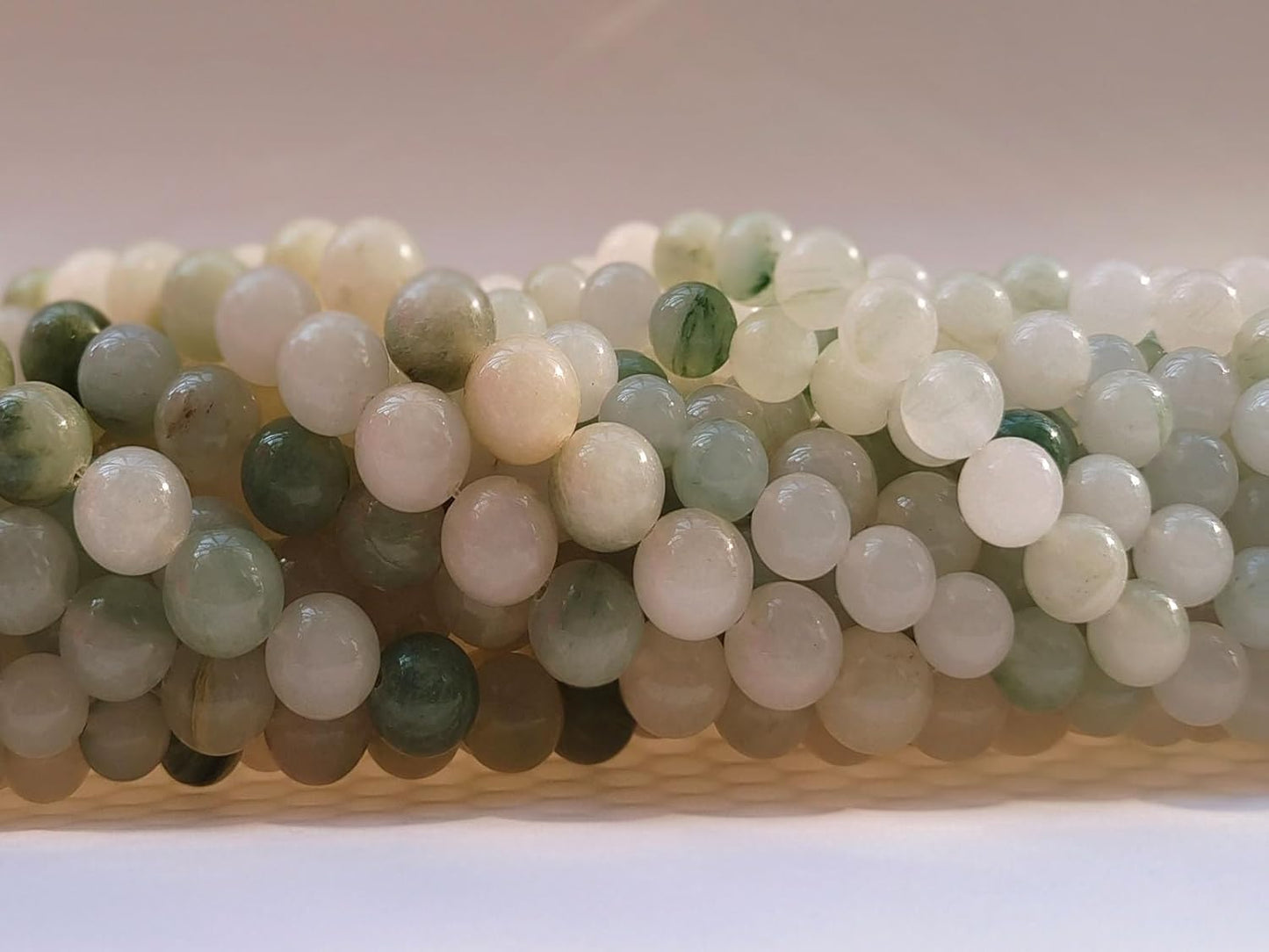 Stone Beads 8mm 100pcs Tiansan Jade Beads Round Loose Gemstones Beads for Bracelet Necklace Jewelry Making (8mm, 60816 Tiansan Jade)