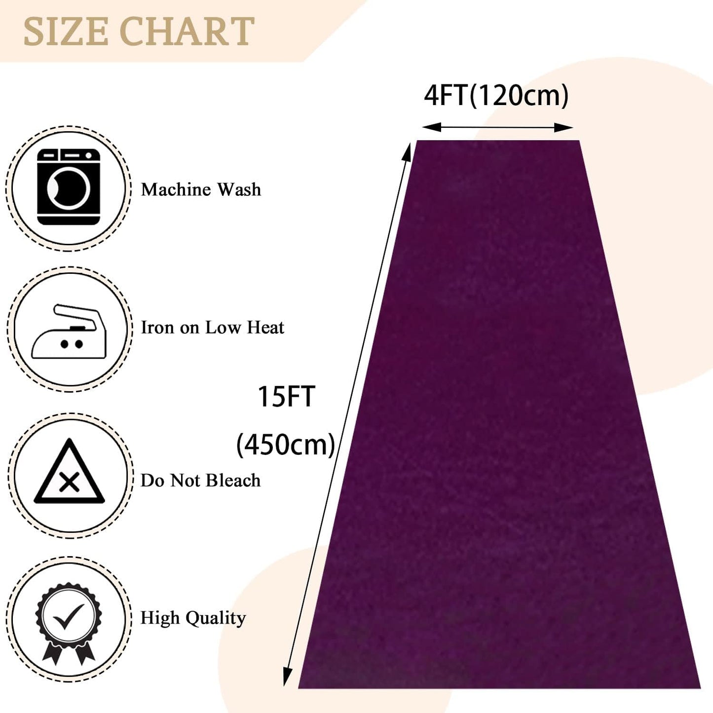 MODFUNS Purple Aisle Runner for Wedding Ceremony 4x15Ft Velvet Aisle Runner Decor Wedding Runway Rug Prom Aisle Wedding Rug for Party Wedding Floor Runner for Hallway Outdoor