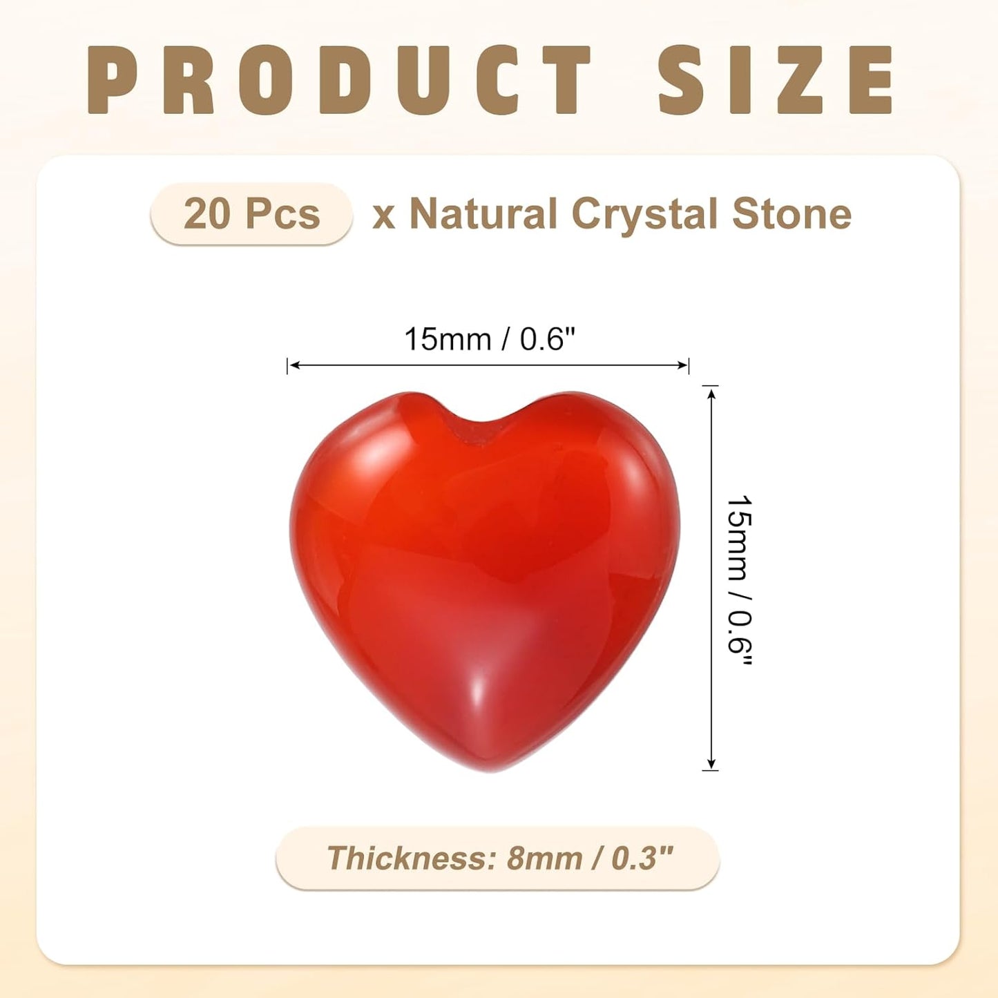 PATIKIL 20 Pcs Natural Heart Shaped Crystal Stone, 0.6 Inch Mini Polished Love Gemstone Crystal, Pocket Rock Engraved Worry Stones for Women Gifts Meditation, Agate Red