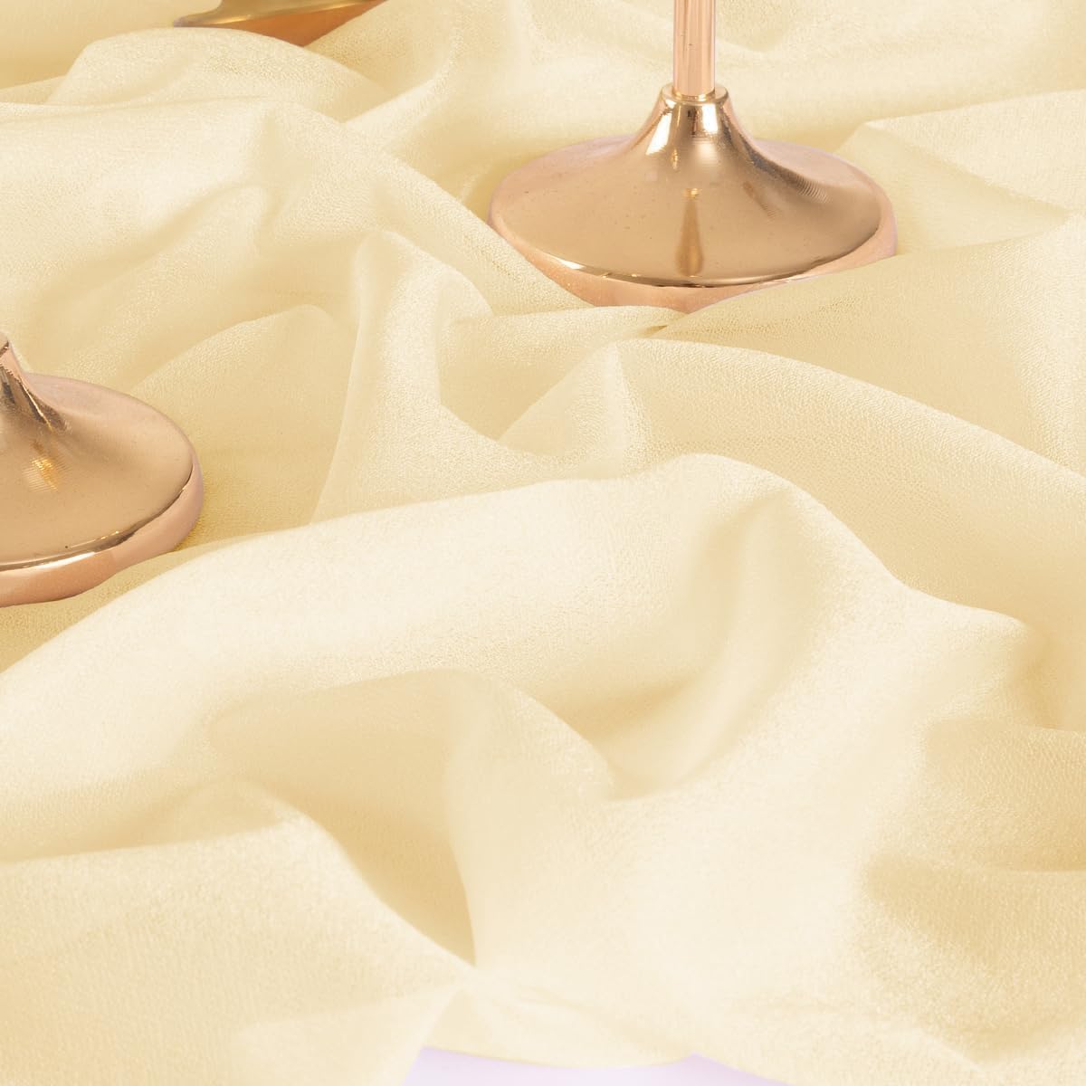 MLMW Wedding Arch Draping Fabric 1 Panel 29" x 20Ft Champagne Sheer Wedding Arch Backdrop Drapes Outdoor Curtain for Ceremony Party Background Ceiling Decor