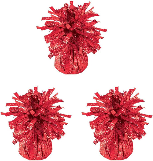 PMU 3 Pcs Kisses Balloon Weights - Decorative Balloon Weight for Christmas, Thanksgiving, Birthday, Party Favors, Wedding & Baby Shower - 6oz. Red, Pkg/3