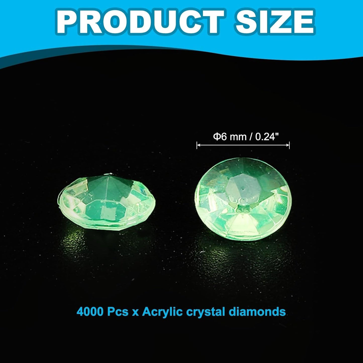 PATIKIL 4000 Pcs Wedding Table Scatter Confetti Crystals 6mm Acrylic Diamonds Vase Fillers Gems for Table Centerpiece Decorations Party Vase Beads, Light Green