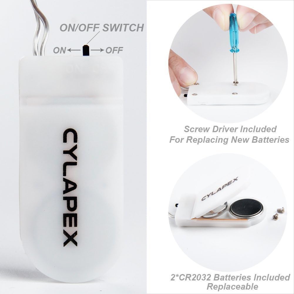 CYLAPEX 6 Pack Multicolor Fairy Lights String Battery Operated Fairy Lights Firefly Lights LED Starry String Lights 3.3ft 20 LEDs Silvery Copper Wire for Christmas DIY Decoration Costume Wedding Party