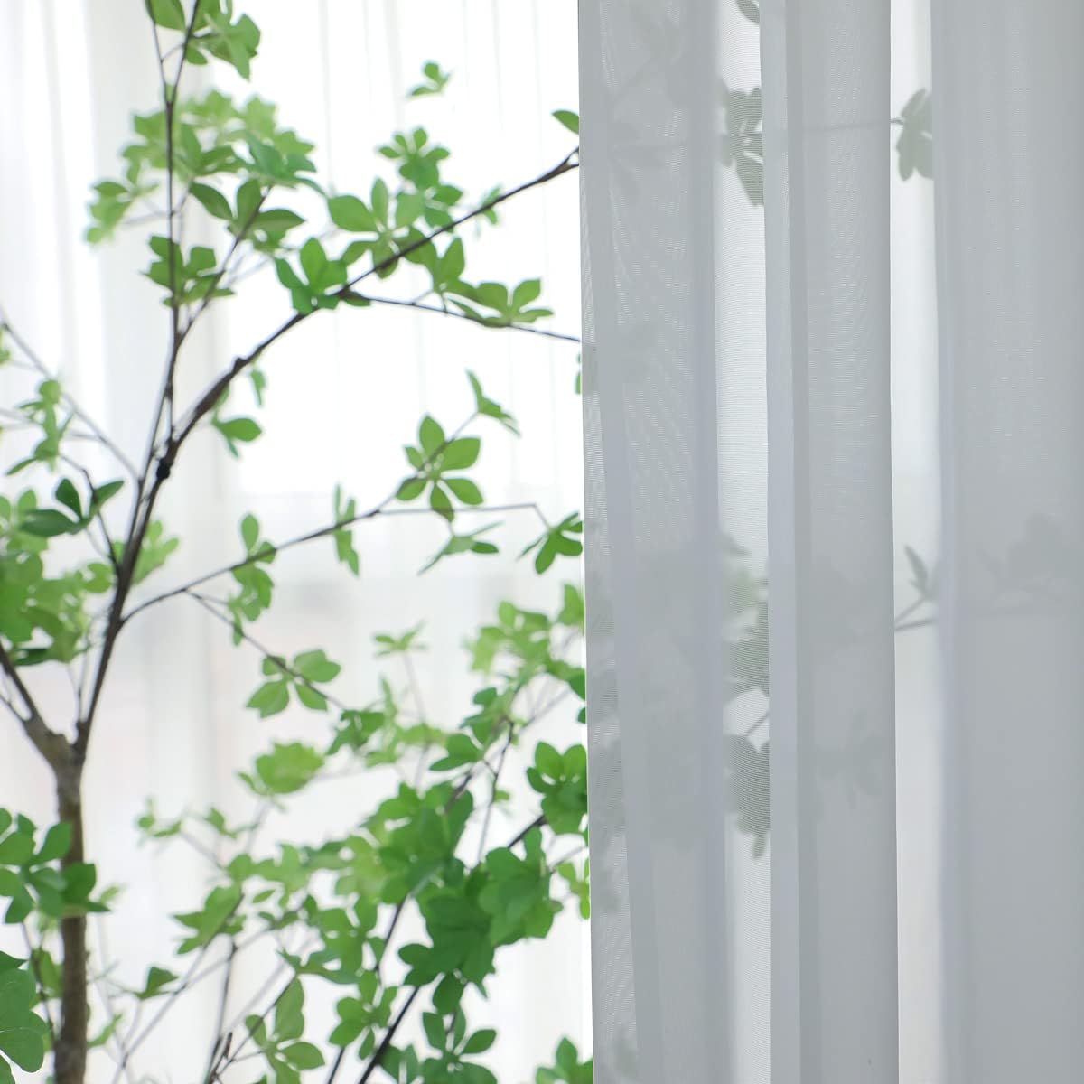 Window Light Gray Sheer Curtains 130 Inches Long 2 Panels Sheer Curtain Basic Rod Pocket Panel for Bedroom Children Living Room Yard Kitchen (Light Gray, 52" W x 130" L | 2 pcs)