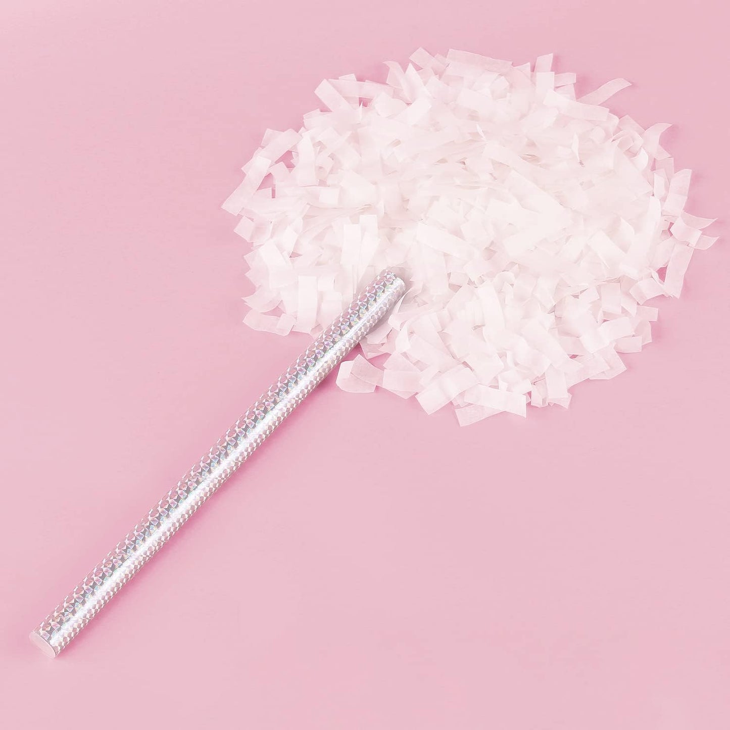 BATTIFE 30Pack White Confetti Wands, 14 Inch Tissue Paper Confetti, Flick Flutter Sticks for Wedding, Celebrations, Anniversary, Birthday, Graduation Party