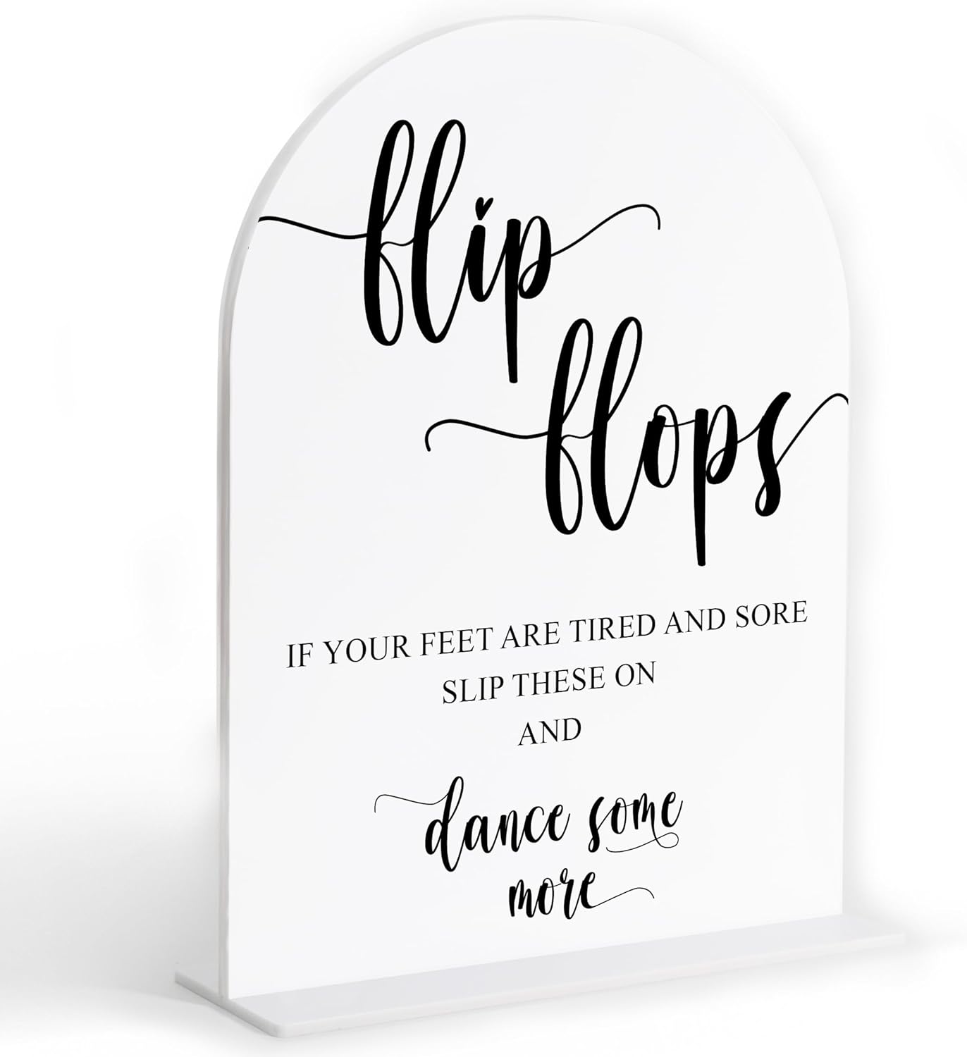 Wedding Flip Flops for Guests Sign, White Arch Acrylic Sign, Wedding Dance Floor Props, Bridal Shower Decor, Engagement Party Decor, Centerpiece Table Decorations Party for Bride and Groom-12