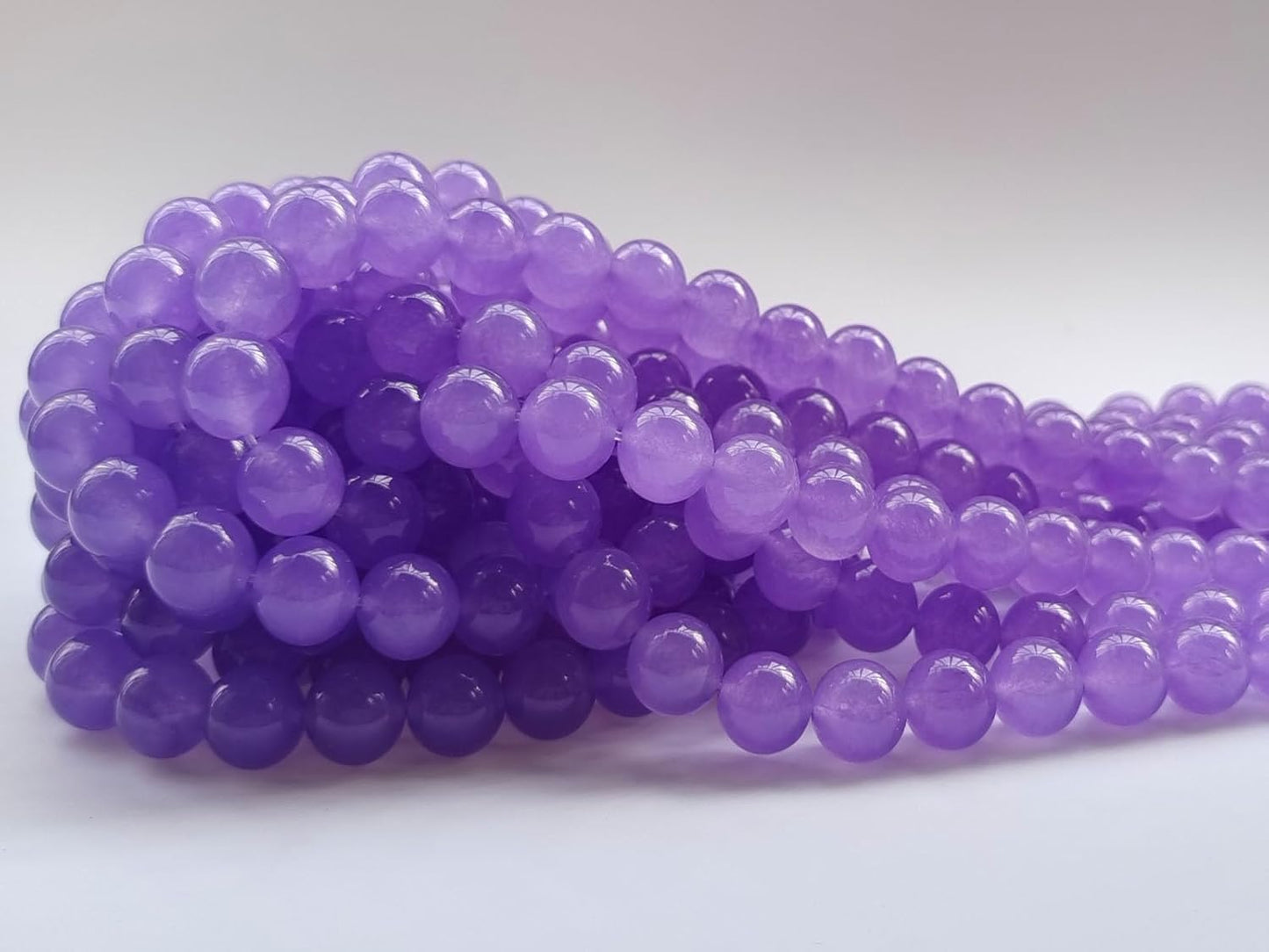 Stone Beads 6mm 140pcs Light Purple Chalcedony Beads Round Loose Gemstones Beads for Bracelet Necklace Jewelry Making (6mm, 60629 Light Purple Chalcedony)