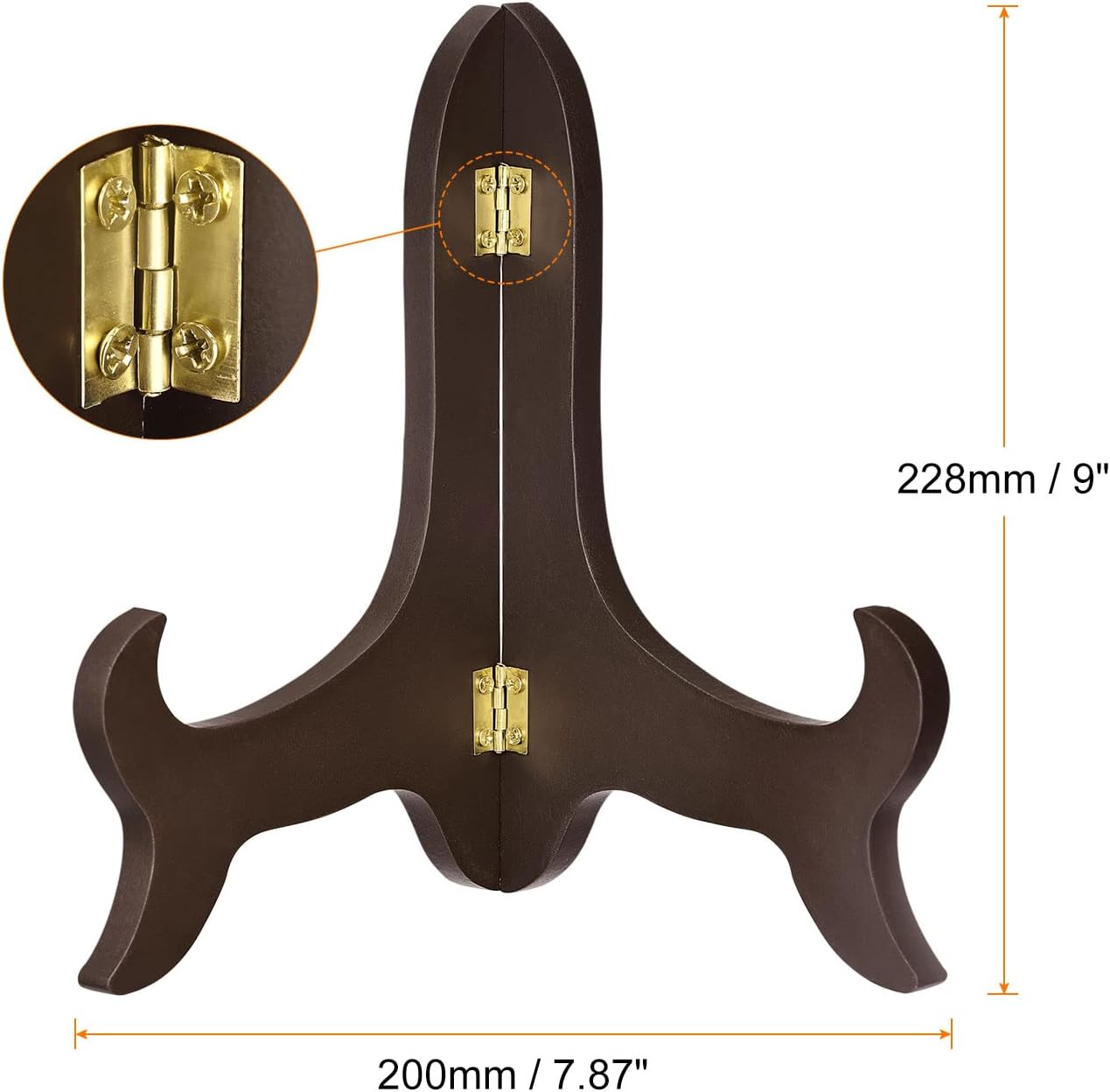 uxcell 9" Easel Plate Holder, Wooden Folding Display Stand Brown for Decorative Picture Frame