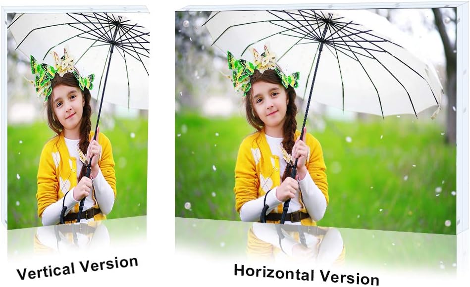 Premium Acrylic Photo Frame 4x6-5 Pack Gift Box Package, Clear Free Standing Desktop Magnetic Frame Double Sided Best Gift for Family, Perfect Decorate Birthday Wedding Party