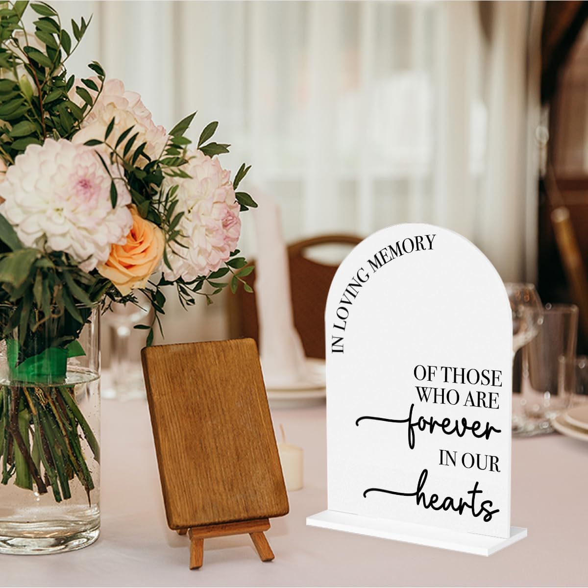 In Loving Memory Wedding Sign Memorial Sign Decor Stuff Acrylic Arch Memory Table Reserved Signs for Wedding Party 7 x 5 Inches