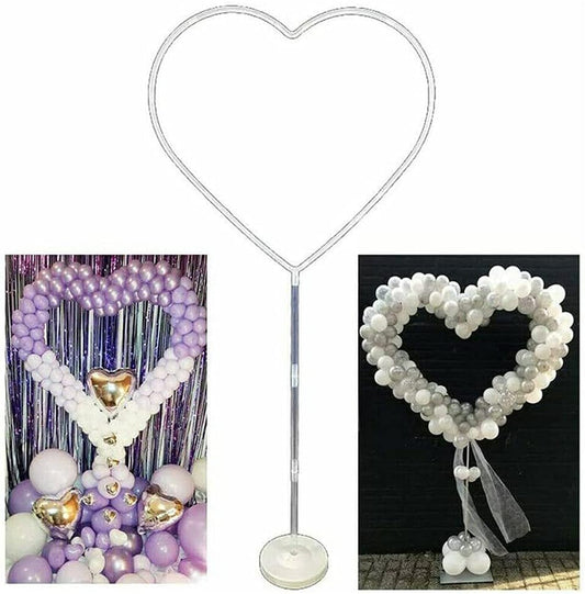 Balloon Column Heart Shape Arch Set with Stand Base and Balloon Sticks, Balloon Arch Frame Column Holder Decoration for Birthday/Wedding/Baby Shower Party