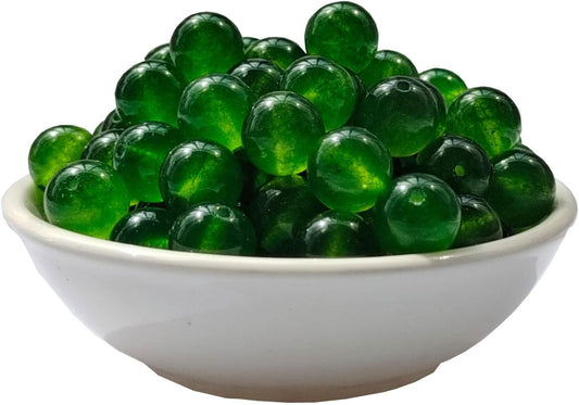 Stone Beads 6mm 140pcs Green Chalcedony Beads Round Loose Gemstones Beads for Bracelet Necklace Jewelry Making (6mm, 60634 Green Chalcedony)