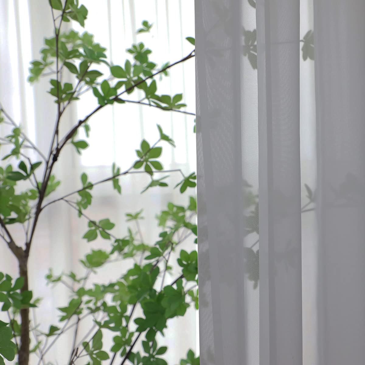 Window Gray Sheer Curtains 145 Inches Long 2 Panels Sheer Curtain Basic Rod Pocket Panel for Bedroom Children Living Room Yard Kitchen (Gray, 52" W x 145" L | 2 pcs)