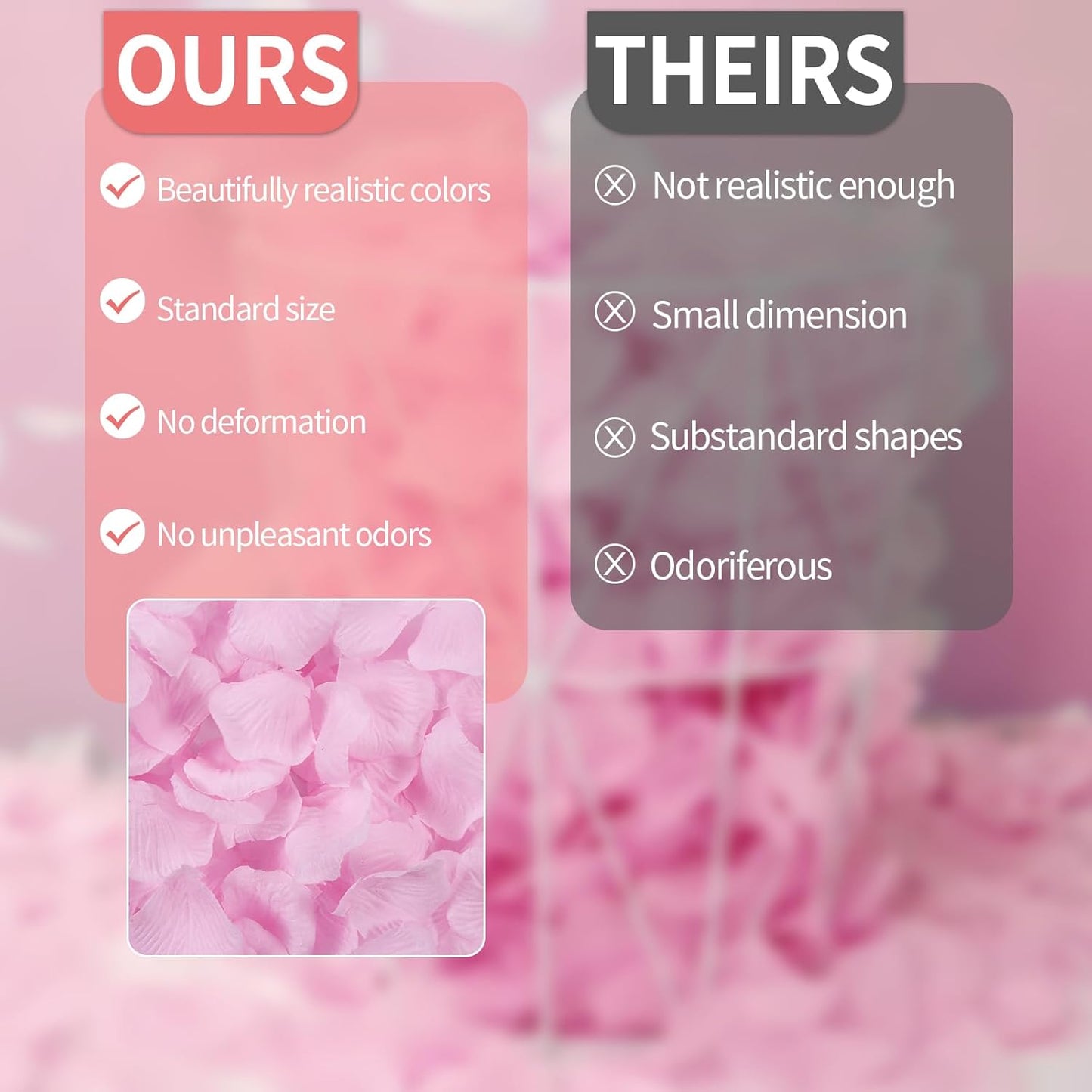 1000 Pcs Artificial Fake Rose Petals,Flower Petals for Romantic Night, Engagement, Party, Wedding, Event Flower Decorations, in Bulk(Pale Pink)