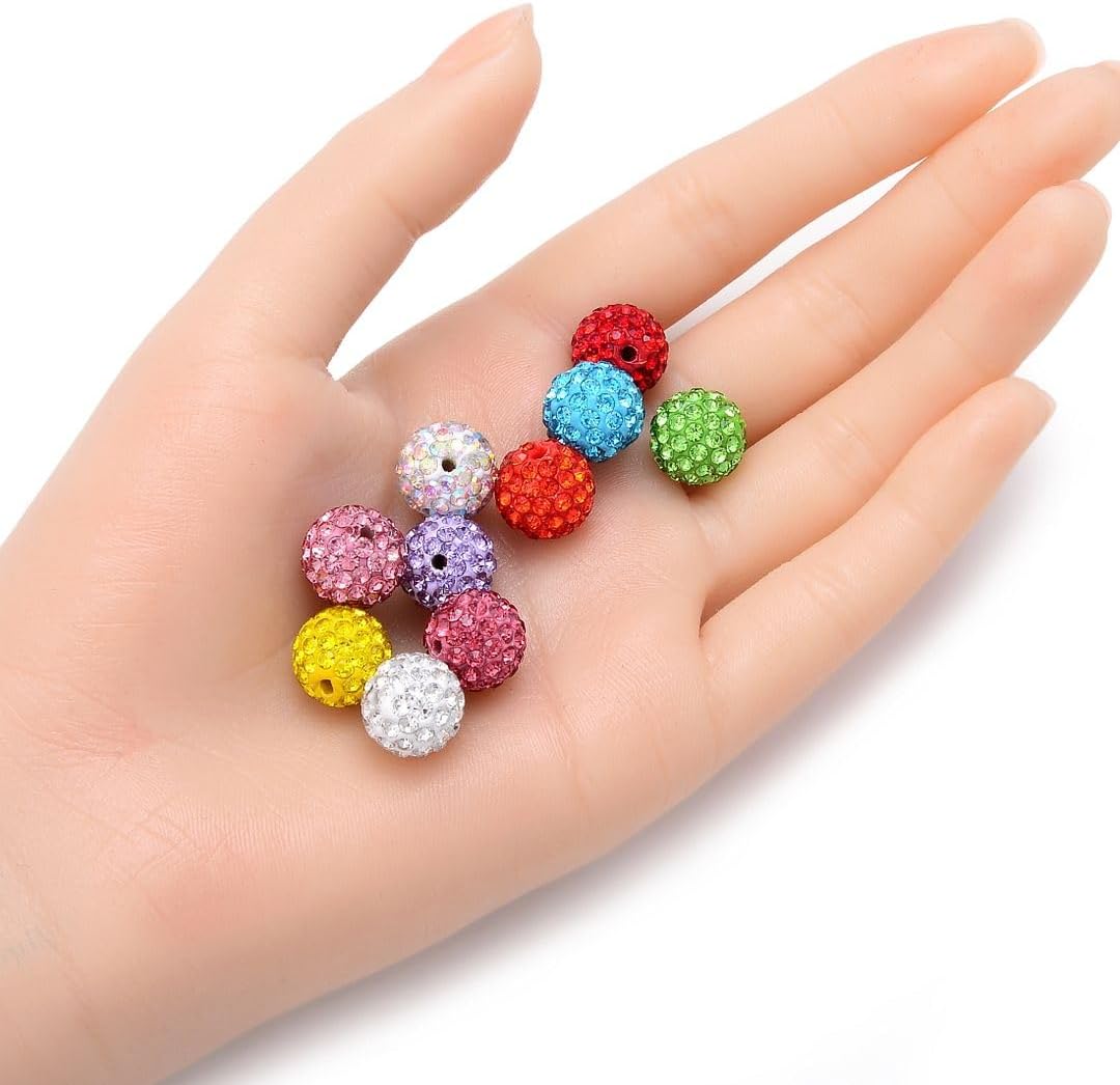 25pcs Adabele Grade A Suncatcher Crystal Rhinestone Pave Loose Beads 12mm Sapphire Blue Polymer Clay Disco Ball Spacers Compatible with Shamballa All Craft Jewelry Making DB12-13
