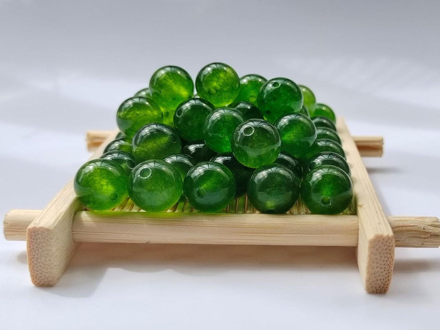 Stone Beads 8mm 100pcs Green Chalcedony Beads Round Loose Gemstones Beads for Bracelet Necklace Jewelry Making (8mm, 60834 Green Chalcedony)