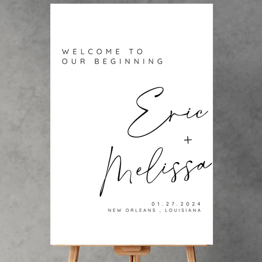 Calligraphy Wedding Welcome Signs, Welcome Sign Wedding, Customized Wedding Welcome Sign, Custom Wedding Welcome Sign