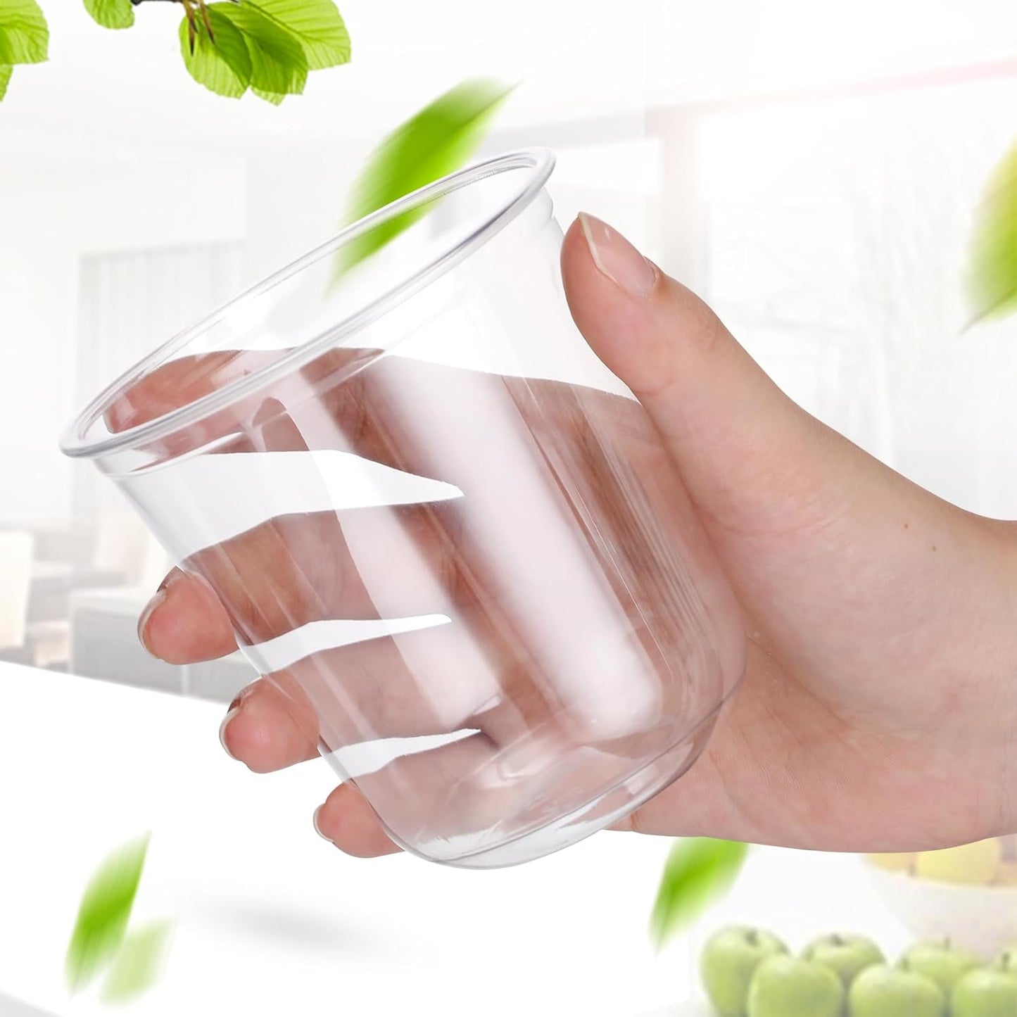 50 Pcs Disposable Stemless Glasses 12oz Crystal Plastic Wine Glasses Clear Classic Pet Cup for Meeting Weddings Birthdays Cocktail Christmas Party Supplies (Clear)