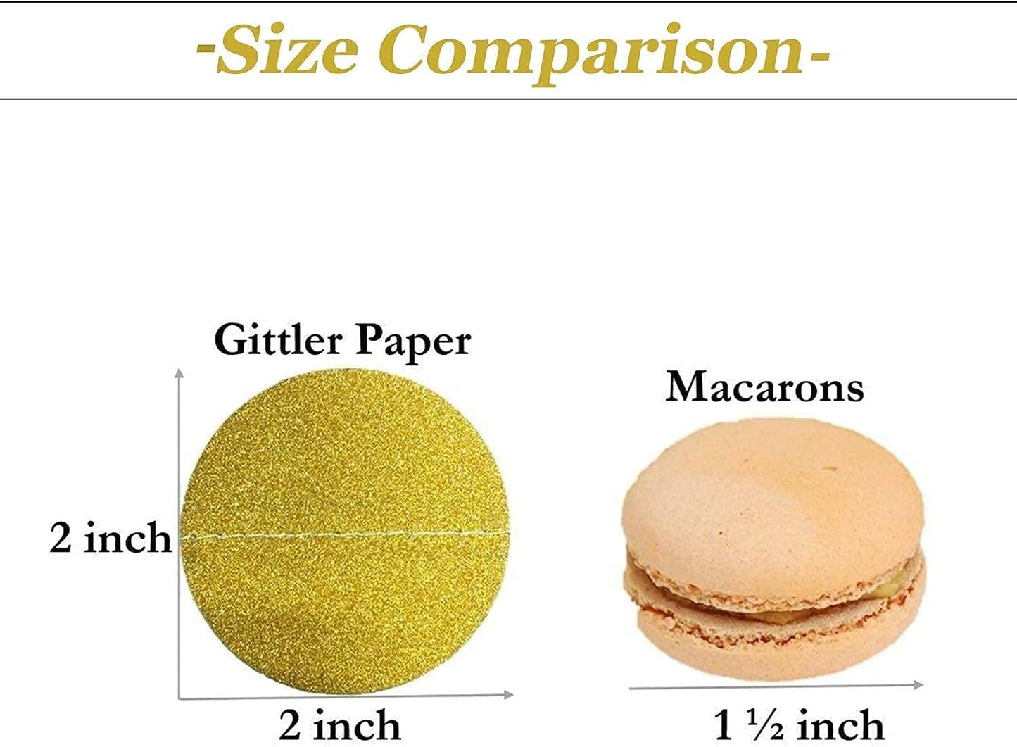 MerryNine Paper Garland 5 Pack, 65 Ft Glitter Paper Garland Circle Dots Hanging Decor, Banner for Baby Shower, Birthday, Nursery Party Decor (Black White Gold)