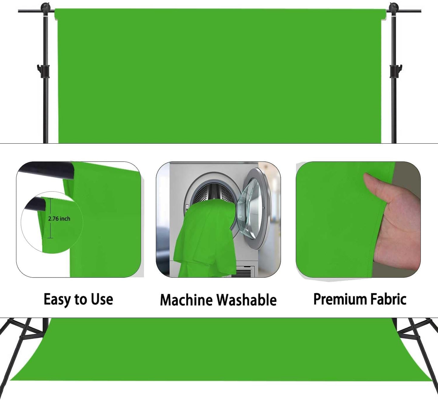 Green Screen Backdrop, Product Photo Backdrop for Photoshoot, Photography Background for Streaming Video Studio 10FTx20FT