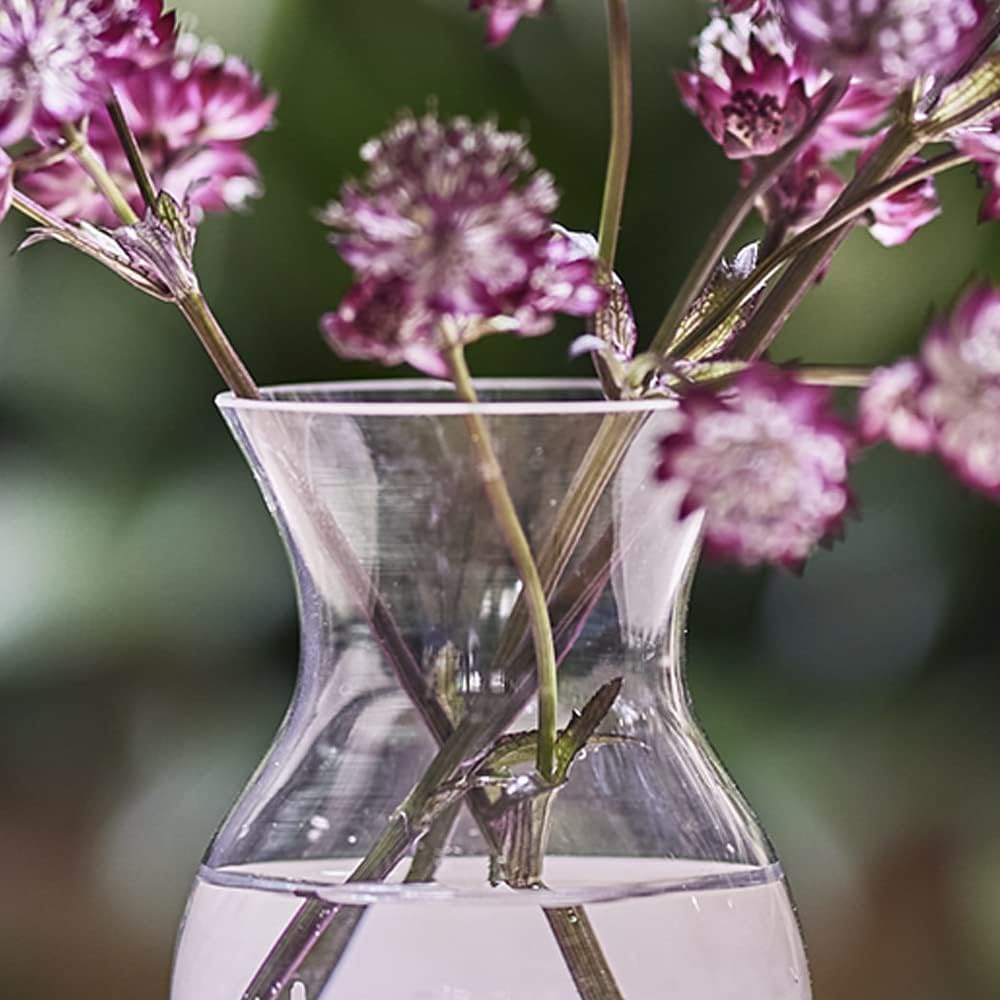 CHIVE ‘George’ Glass Bottle Flower Vases — Set of 6 — Small, Elegant Clear Glass Bud Vases — Bulk Pack for Home Decor & Table Centerpieces — Shape 4 (Oval, 4” Tall, 3” Wide)