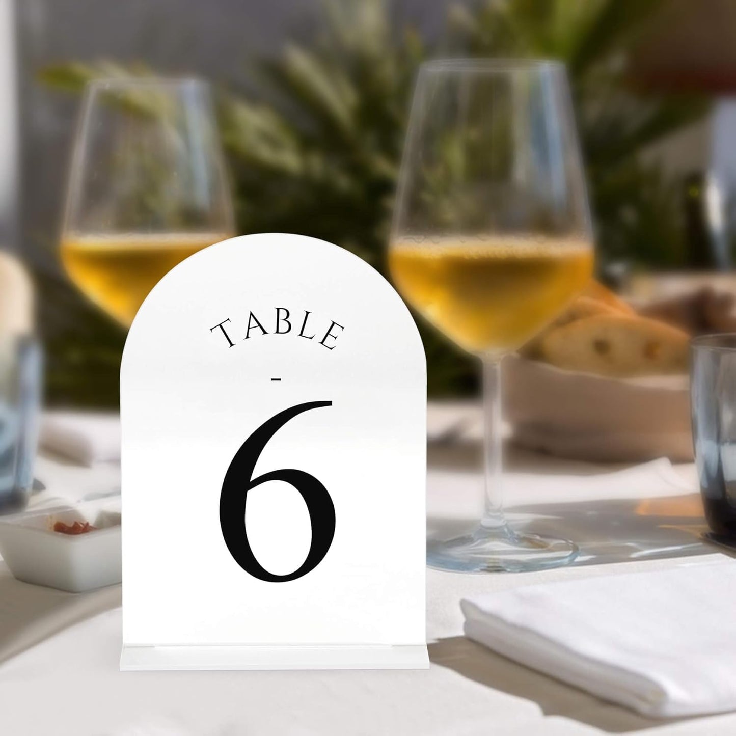 JOYIT Arch Wedding Table Numbers 1-20 with Stands – Double-Sided Printed 5" X 7" Acrylic Signs with White Background and Black Text, Perfect for Wedding Receptions, Parties, Anniversaries, and Events