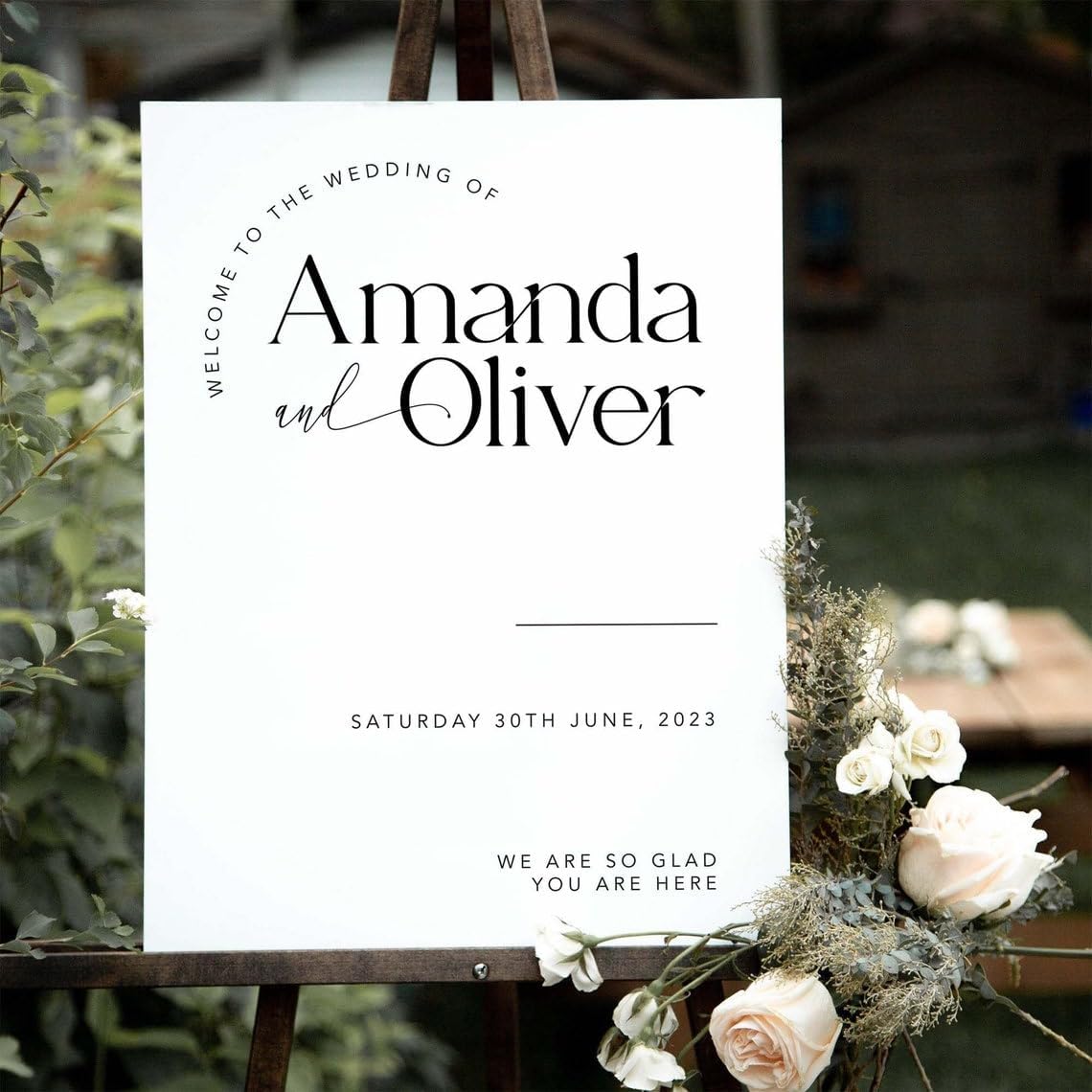 Minimalist Modern Wedding Welcome Sign - Large Poster, Simple Editable Reception Sign