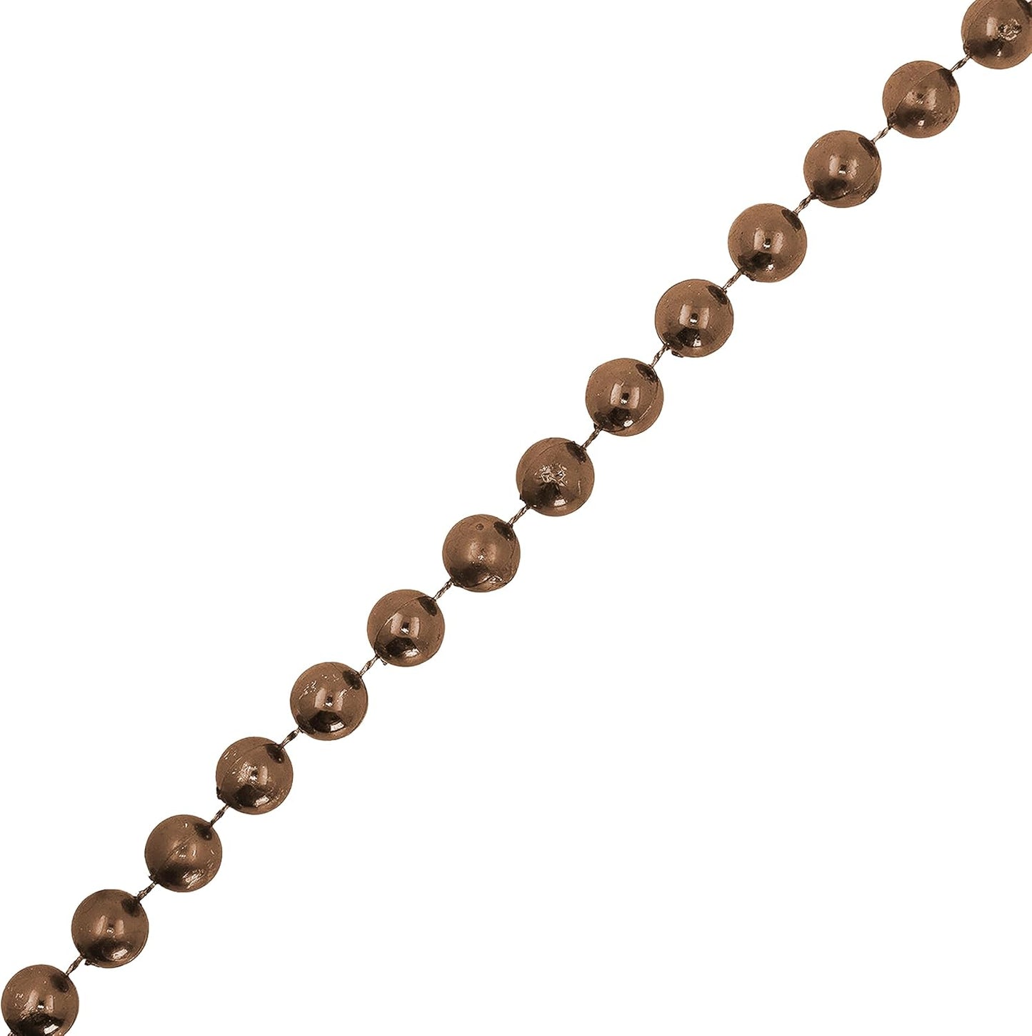 Mandala Crafts 6mm Faux Brown Pearl Beads Roll - 27 Yards Strand of Fake Pearls Chain Garlands Spool String for Christmas Tree, Wedding, Party, Vases, DIY Decoration