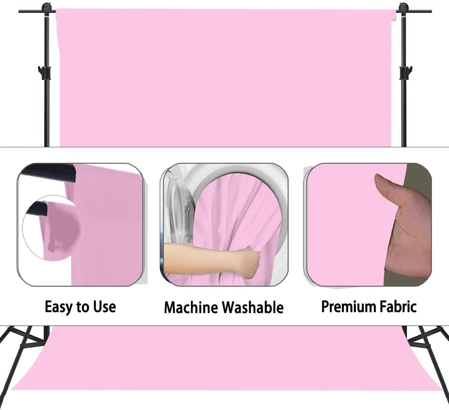 Pink Photography Backdrops, Photo Booth Video Shooting Photo Backdrop, Portrait Background for Photography, Photo Studio Pink Backdrops for Photoshoot 6x9ft