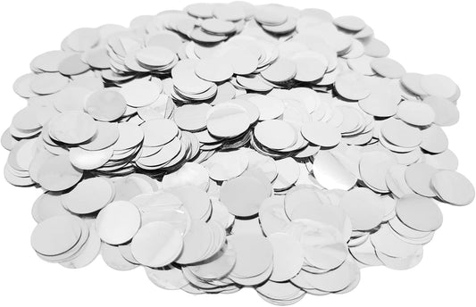 Silver Foil Confetti, Round Dots Foil Glitter Table Confetti, Sparkling for Birthday Wedding Party Decoration (1.5 cm, 1.76 OZ)