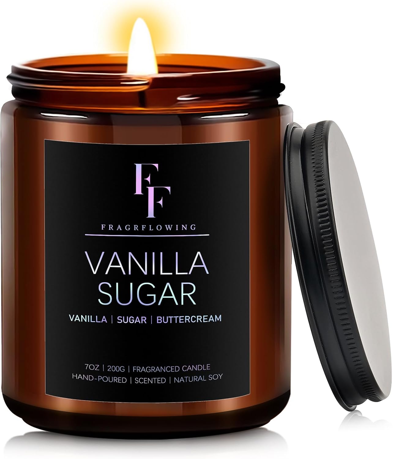 Vanilla Sugar Scented Candles for Home, Soy Wax Candle Aromatherapy Candles Gift for Women Men, 7oz