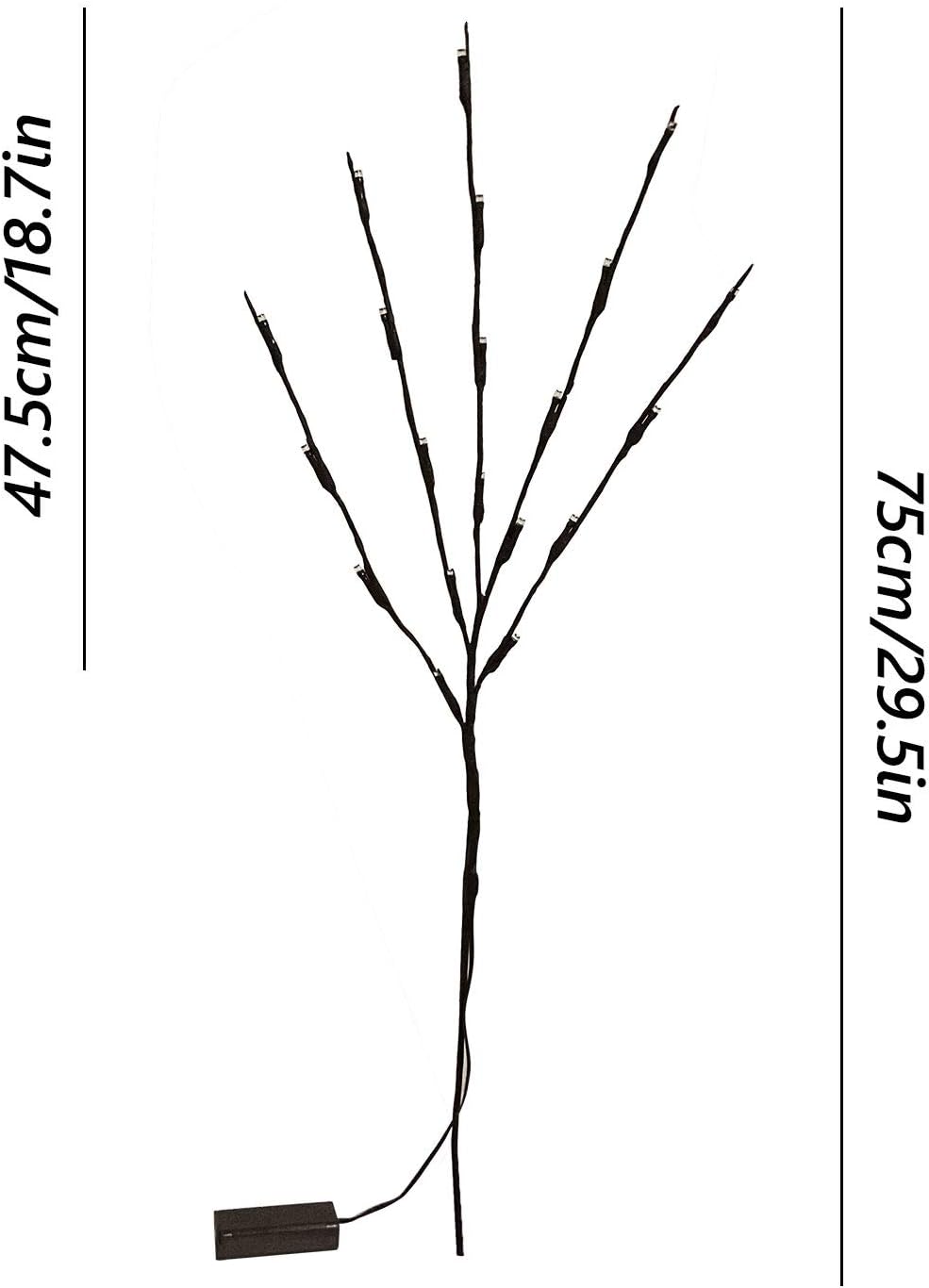 Led Branch Light Battery Operated Lighted Branches Vase Filler Willow Twig Lighted Branch 30 Inch 20 LED for Christmas Home Party Decoration Indoor Outdoor Use Pack of 2 Pink