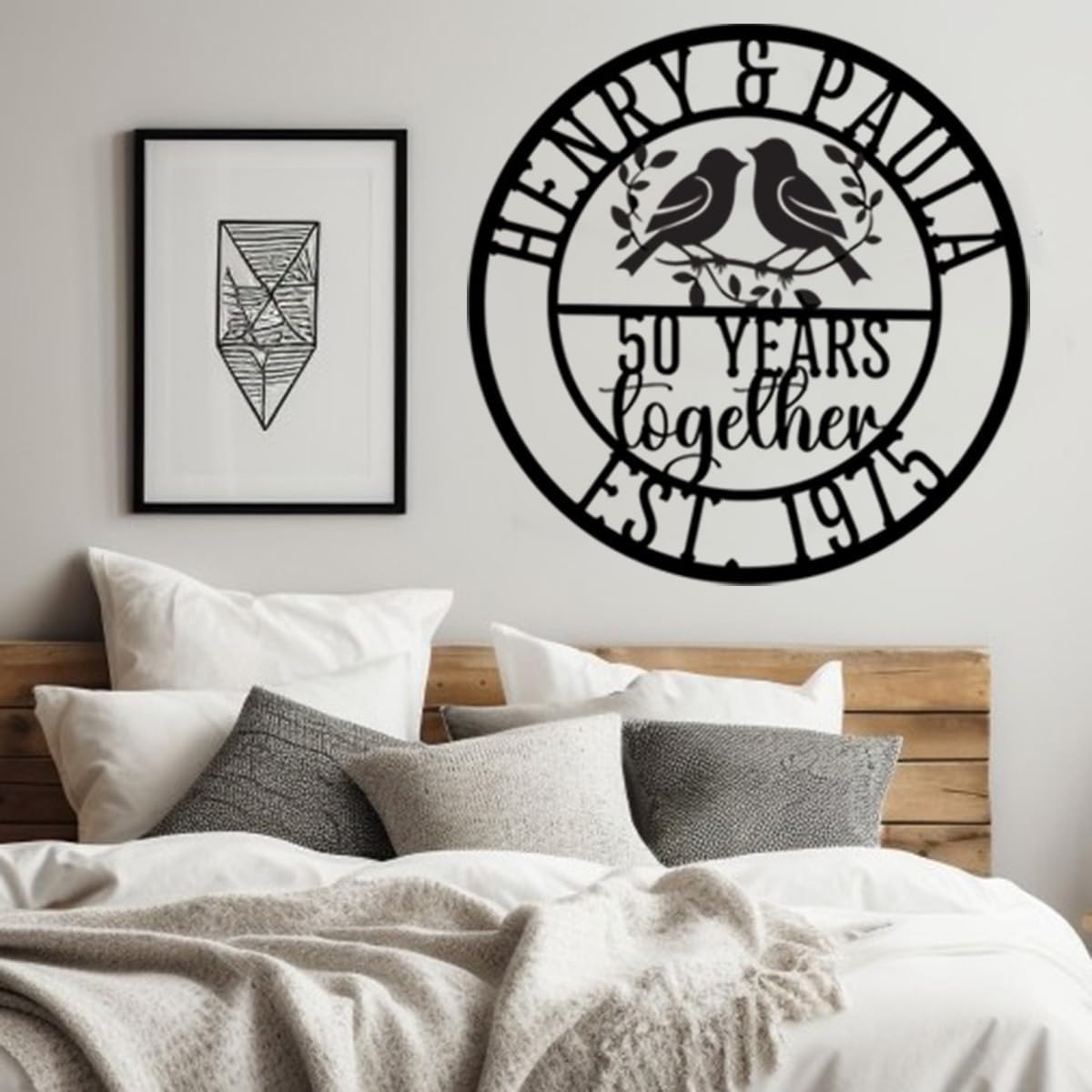 NAZENTI Personalized Metal Sign 50th Wedding Gift For Couple, Wedding Gift, Family Name Sign, Outdoor Name, Anniversary, Home Decor, Front Door