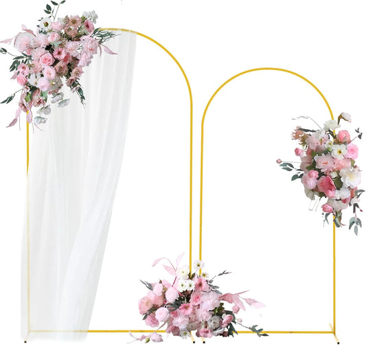 Bazen Wedding Arch Backdrop Stand 7.2FT, 6.6FT Set of 2 Metal Arch Backdrop Stand for Birthday Party Wedding Ceremony Bridal Baby Shower Banquet Party Event Decor