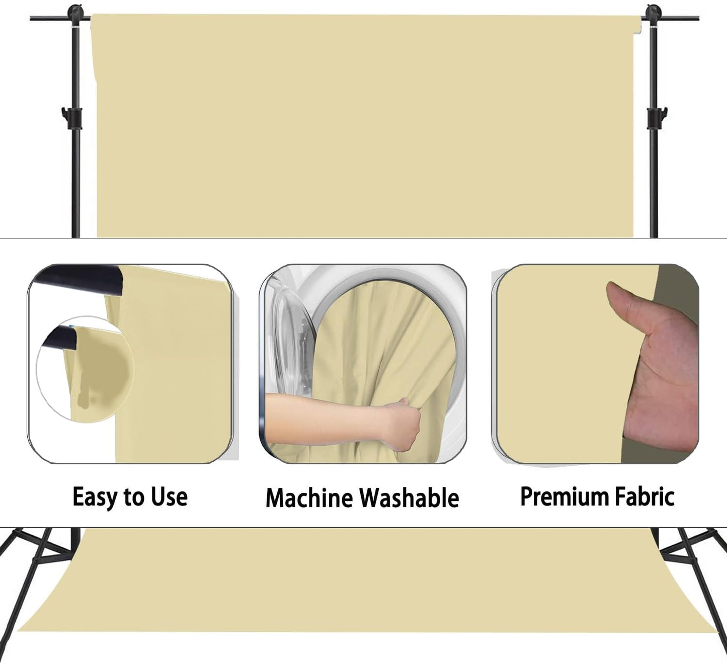 Tan Photography Backdrop for Photoshoot, Photo Backdrop Curtain, Perfect Tan Backdrops for Party Portrait Photoshoots Video Studio 5FTx7FT
