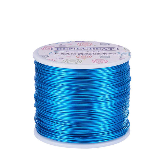 BENECREAT 18 Gauge Jewelry Craft Aluminum Wire 492 Feet Bendable Metal Sculpting Wire for Craft Floral Model Skeleton Making (DeepSkyBlue, 1mm)