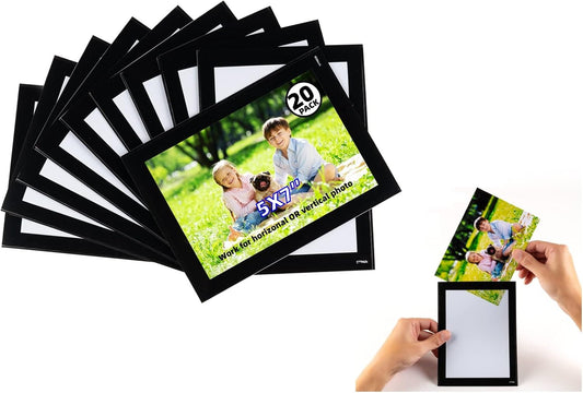 5X7 Magnetic Picture Frames for Fridge (20 Pack),Magnets Photo Pockets/Sleeves,Printing Black Border