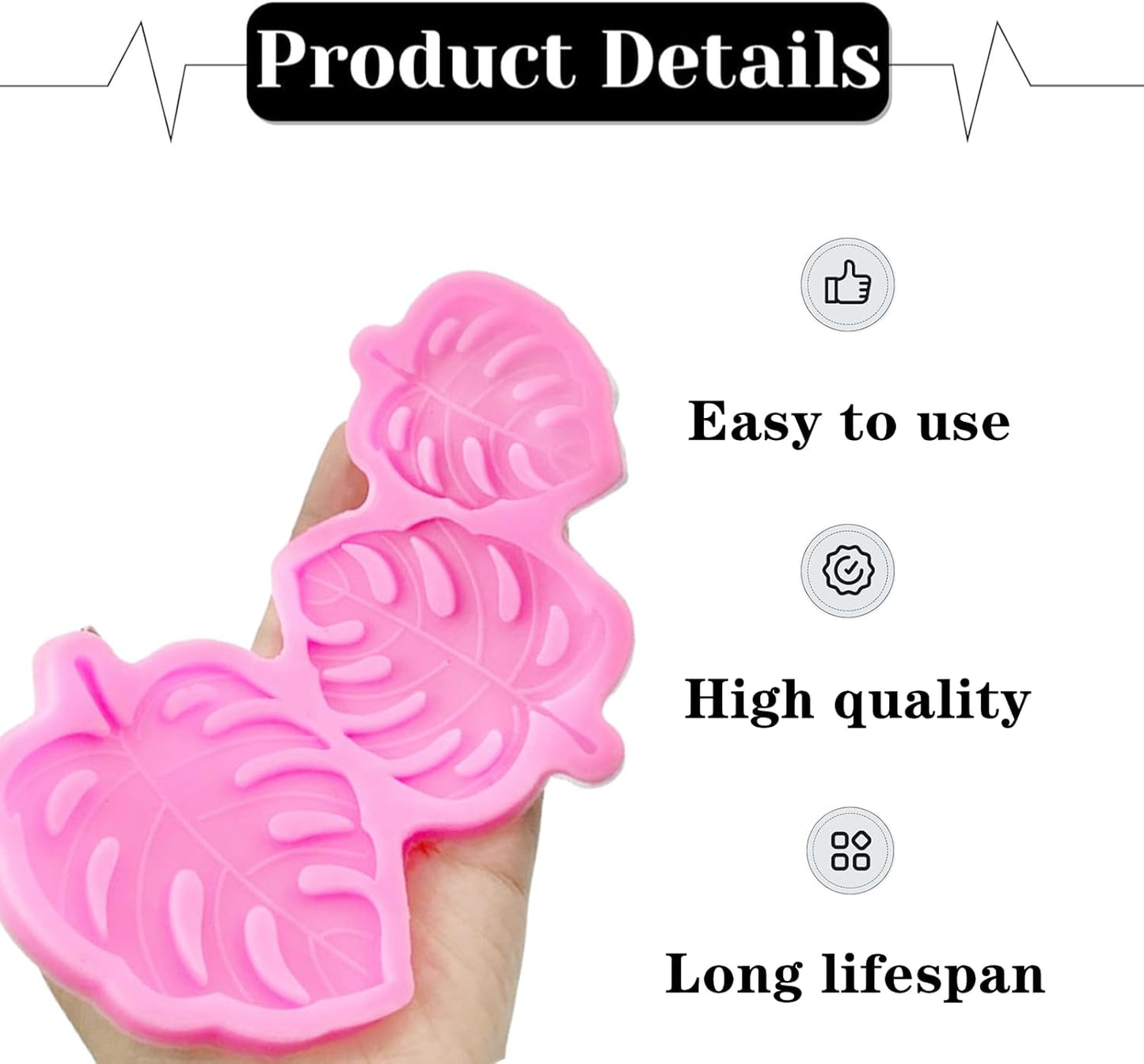2 Pcs Tropical Leaf Molds Universal Silicone Leaf Fondant Molds for Cookie Chocolate, Kitchen Tools
