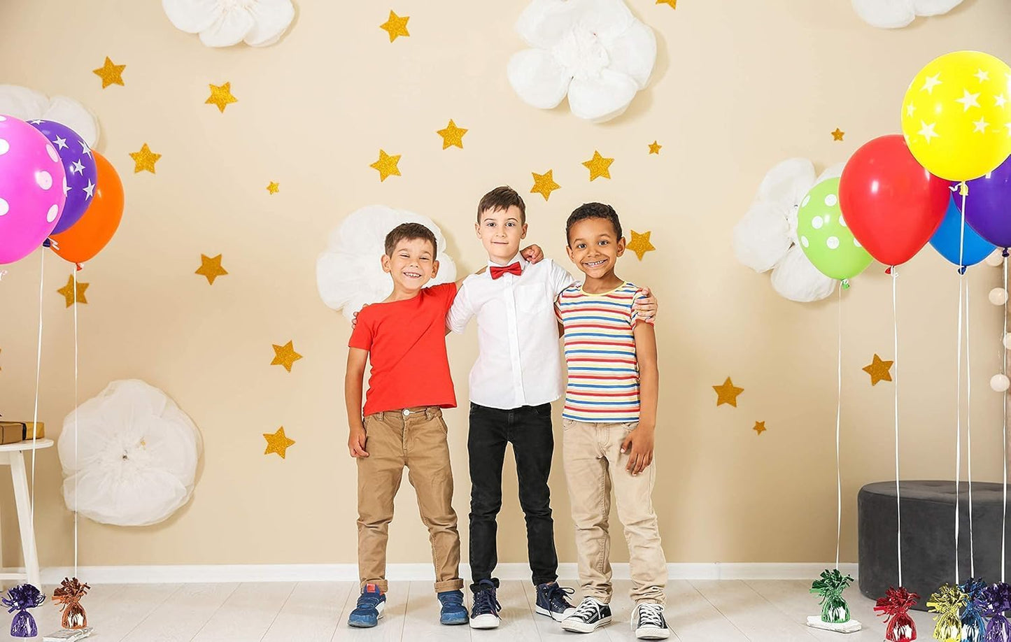 ROYALHOUSE Metallic Plastic Wrapped Balloon Weights for Party Decorations, 12 Pcs (Silver)