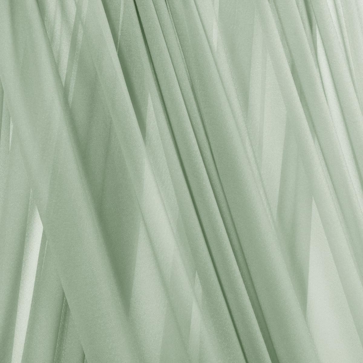 Sage Green Elegant Arch Draping Fabric 2 Panels Outdoor 29" × 20Ft Sheer Chiffon Curtain Drapes for Fall Wedding Ceremony Birthday Party Garden Brunch 2 Panels