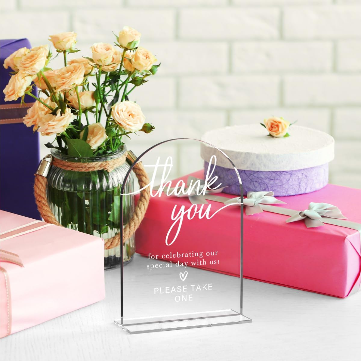 Acrylic Wedding Sign Thank You Sign for Wedding Wedding Signs for Ceremony Modern Calligraphy Arch Acrylic Table Top Sign for Wedding Reception and Event Party Table