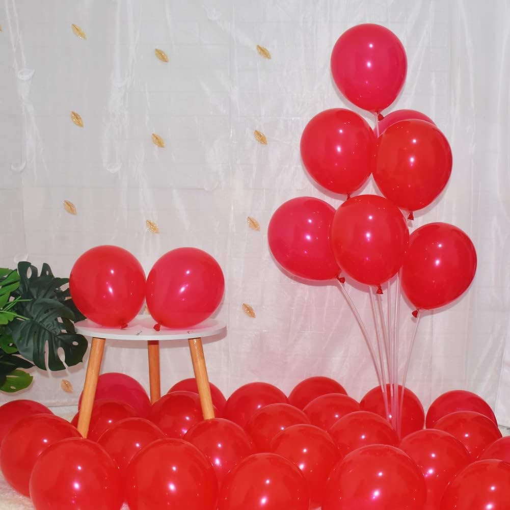 400 Pcs Red Balloons 10 Inch Latex Matte Balloon for Birthday Wedding Bridal Valentine's Day Baby Shower Bulk Balloons Party Decorations