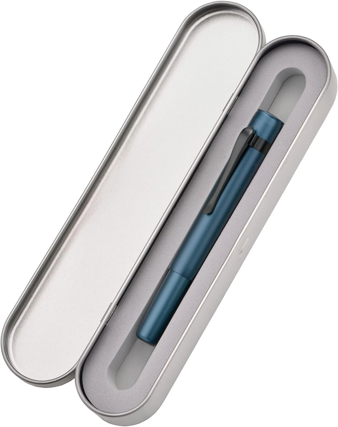 Hongdian M2 Black Forest Mini Fountain Pen, Long Blade Nib & Sleek Shape Aluminium Short Pocket Travel Pen (Midnight Blue)